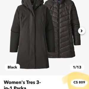 Women's Tres 3-in-1 Parka, Women’s Medium, Black